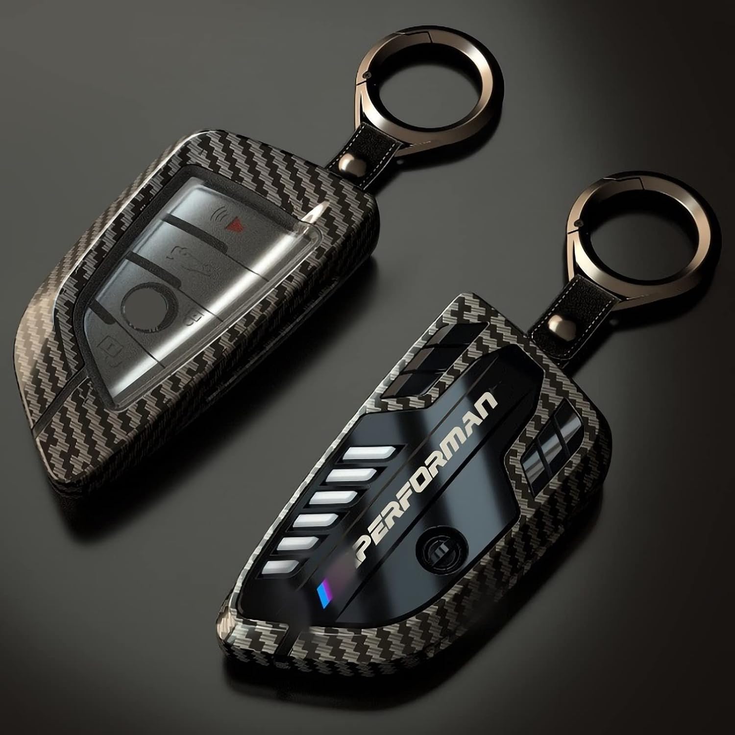 Phmnkl Alloy Car Key Case Rings Cover Holder for BMW 1 3 5 7 Series 530 F48 X1 X2 X3 X4 X5 X6 Classic Engine Head Concept (A Style Carbon Fiber) Phmnkl Alloy Car Key Case Rings Cover Holder for BMW 1 3 5 7 Series 530 F48 X1 X2 X3 X4 X5 X6 Classic Engine Head Concept (A Style Carbon Fiber)