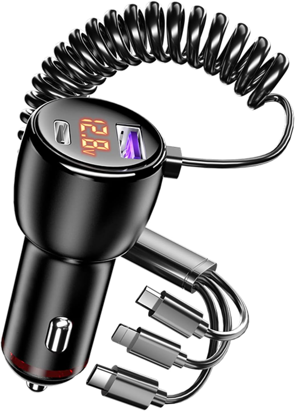 Phmnkl Super Fast Car Charger Type C, 66W+65W+20W QC3.0&PD3.0 5 Port Built-in 4FT Cable USB C Car Charger Fast Charging for iPhone 14/13/12/Google/Pixel/Motorola/LG Android Phones Phmnkl Super Fast Car Charger Type C, 66W+65W+20W QC3.0&PD3.0 5 Port Built-in 4FT Cable USB C Car Charger Fast Charging for iPhone 14/13/12/Google/Pixel/Motorola/LG Android Phones